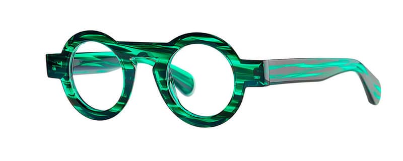 monture lunette créateur mille 84 theo ronde vert acétate originale optique