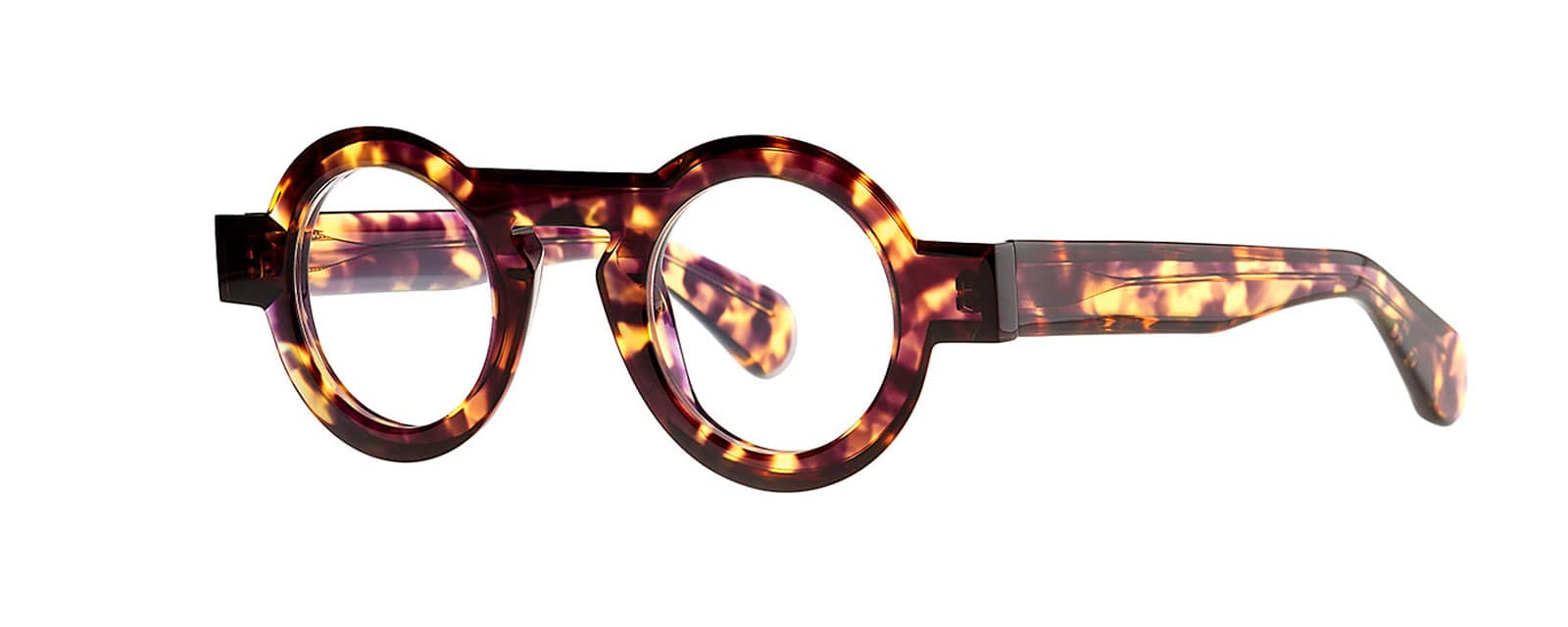 monture lunette créateur mille 84 theo ronde leopard acétate originale optique