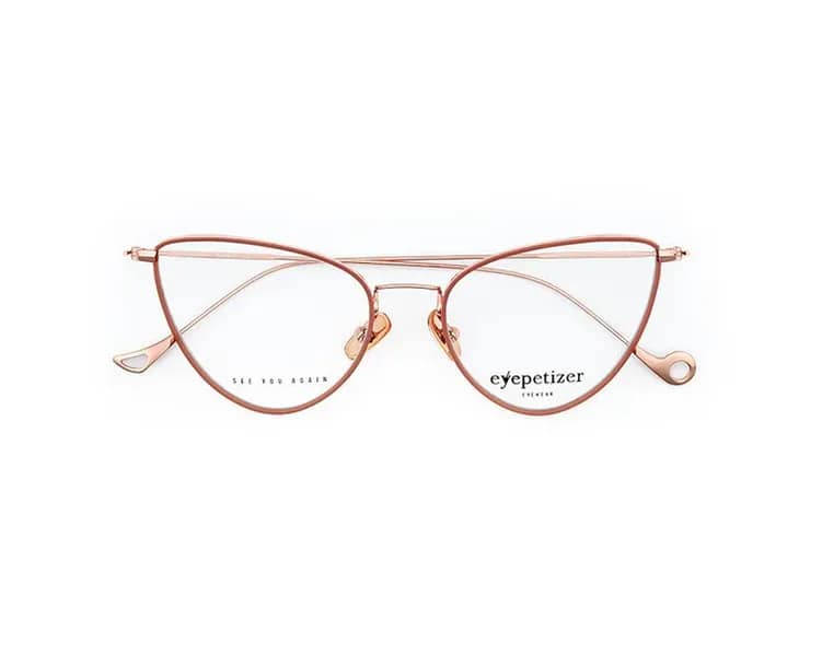 monture lunette créateur cecile eyepetizer triangulaire rose métal originale optique