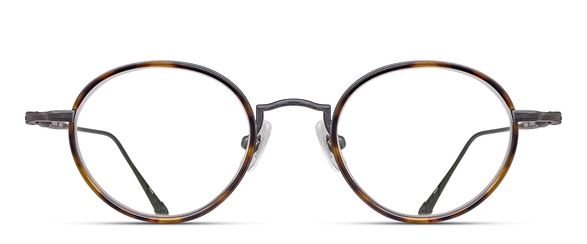 monture optique homme femme matsuda héritage M10189H-I ronde combinée titane noir mat ecaille