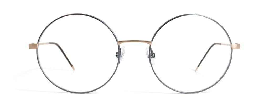 monture optique homme femme gotti aiza metal grande ronde grise et gold