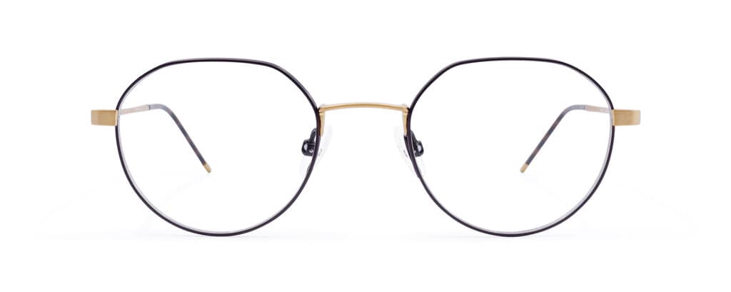 monture optique homme femme gotti alex metal ronde noir et gold