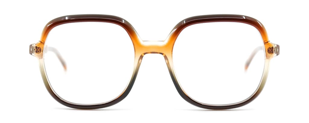 monture optique femme gotti hany grande carrée acetate tricolore marron orange gris vintage