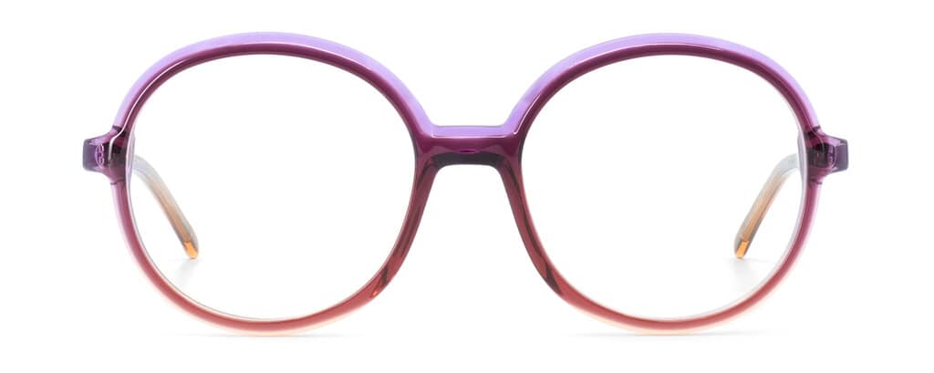 monture optique femme gotti hover grande ronde acetate violet et rouge