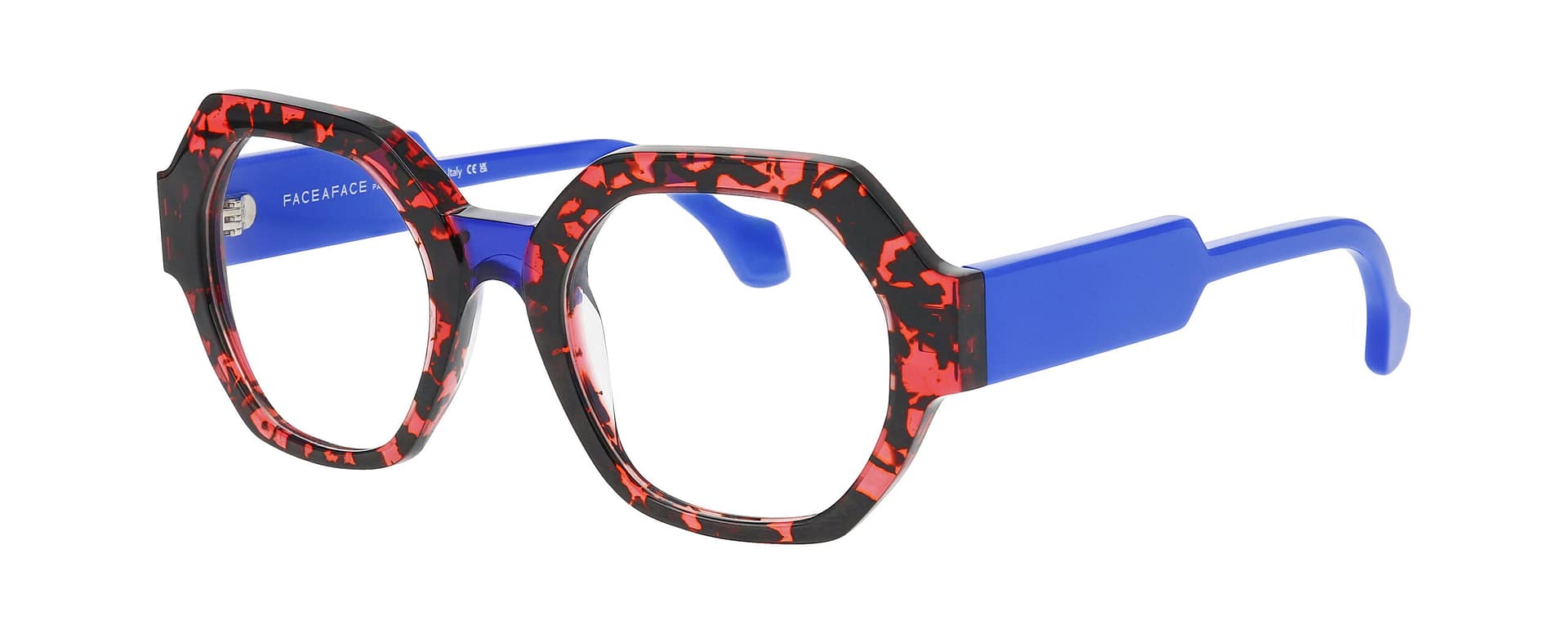 Face à Face TIES 1 rouge noir bleu vue 3/4