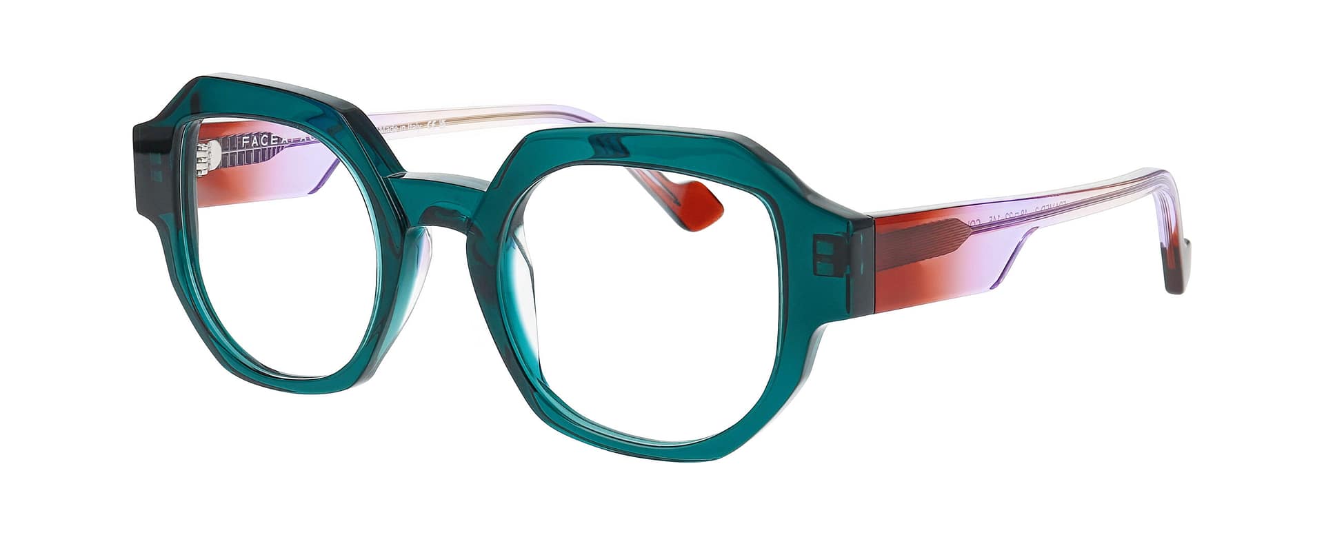 Face à Face FRAMED 2 vert et corail vue 3/4