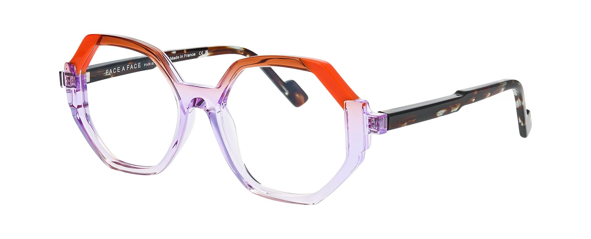 Face à Face Forest 2 violet translucide et orange vue 3-4