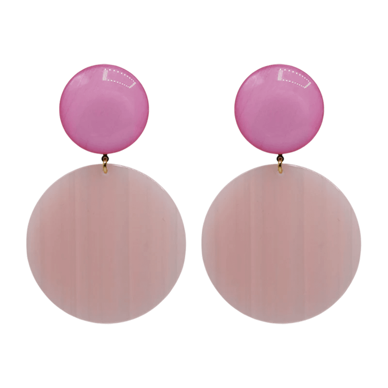Boucles d’oreilles Adèle Francine Bramli rose résine forme ronde design