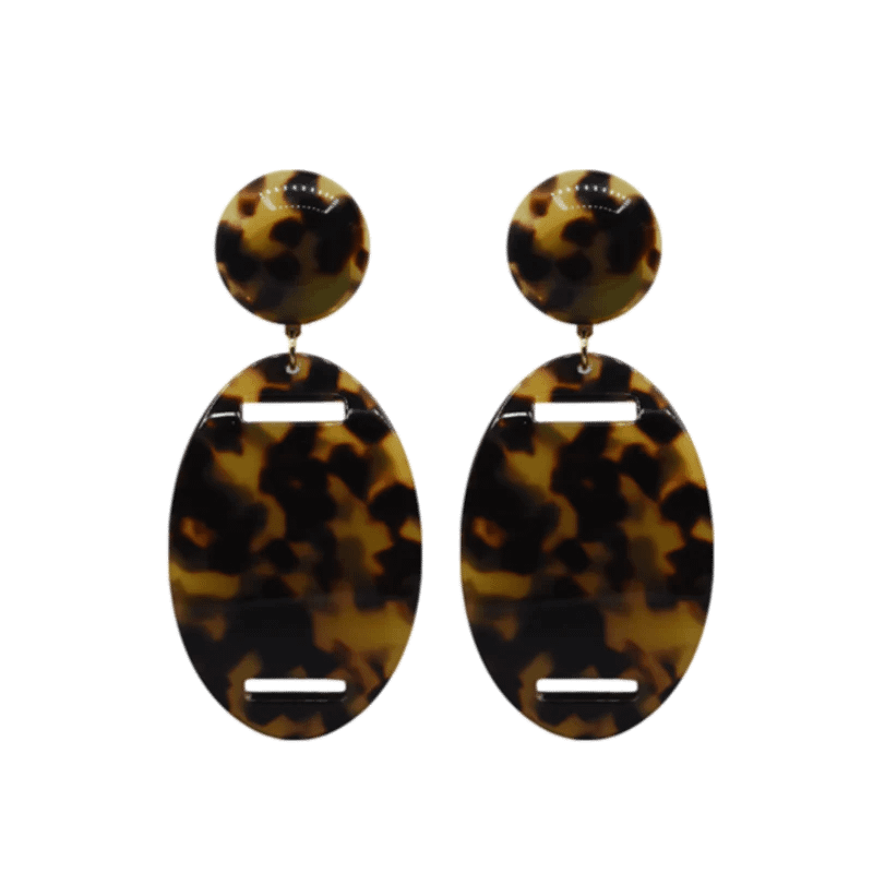 boucles d’oreilles Inaya Francine Bramli résine écaille forme ovale bijou femme design créateur paris