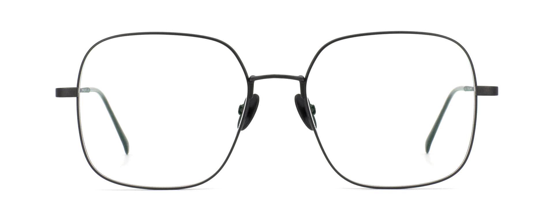 Lunettes carrées Gotti Ayele BLKM noir mat en titane vue de face chez The House of Eyewear rue de Rivoli Paris 1e